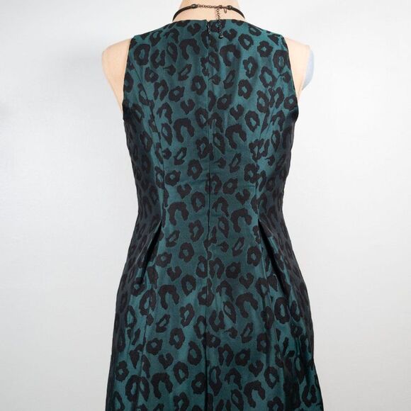 Ann Taylor LOFT Petite Leopard Jacquard Flare Dress - Picture 11 of 12